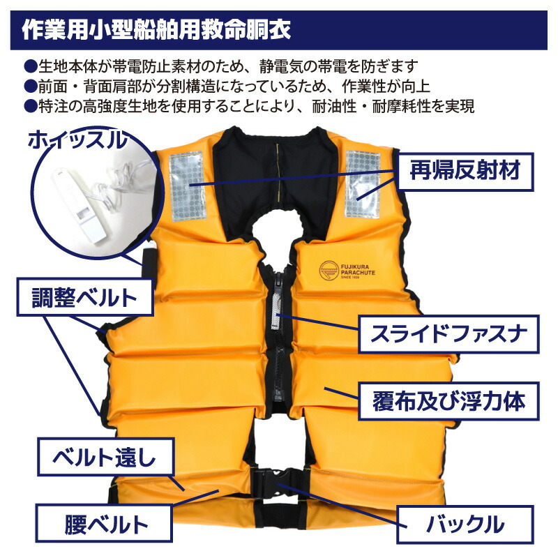 楽天市場】ライフジャケット 作業用小型船舶用救命胴衣 桜マーク付 FN