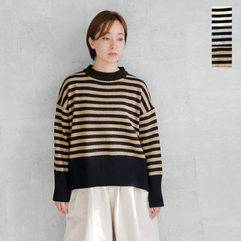 楽天市場】NARU ナル エアーヤーン コットン ボーダー コモド ニット