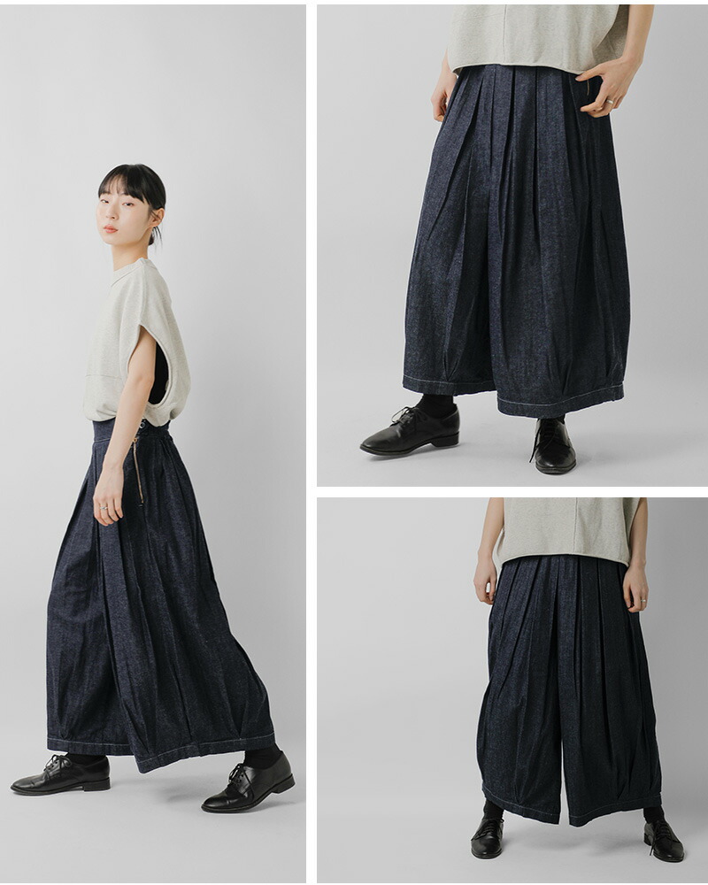 楽天市場】HARVESTY ハーベスティ デニム サーカス キュロットパンツ