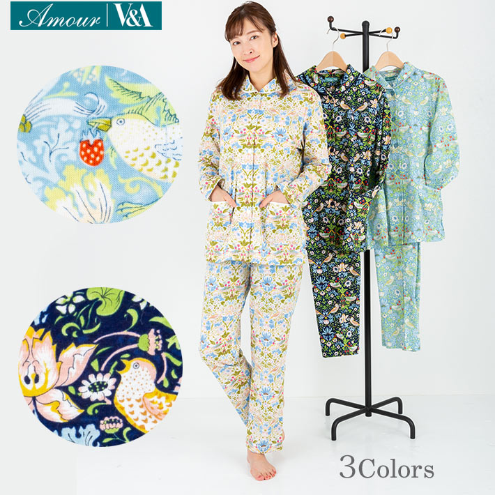 楽天市場】【v&a】ウィリアムモリス【いちご泥棒】ニットパジャマ