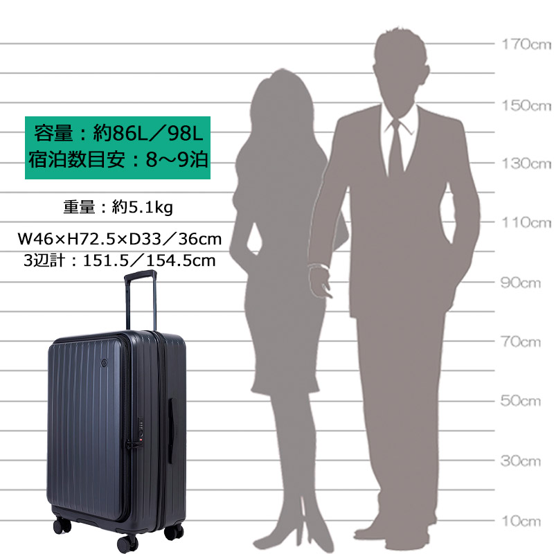 楽天市場】P10倍 ティエラル スーツケース TOMARU 2.0 Lサイズ トマル