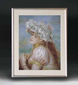 楽天市場】【油絵 直筆仕上げ】ルノワール レースの帽子の少女 アート