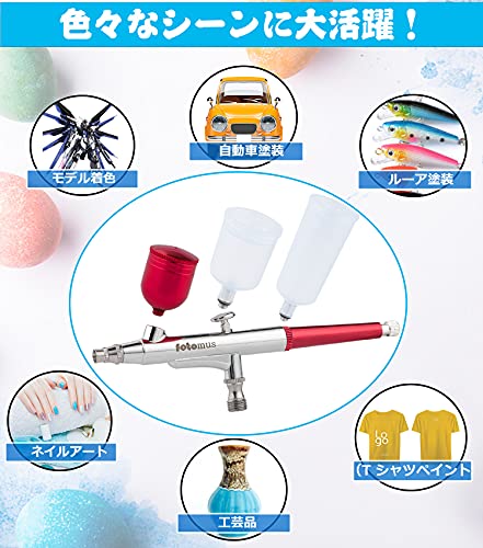 楽天市場】【3種塗料カップ】エアブラシ 0.5mm大口径 ダブルアクション
