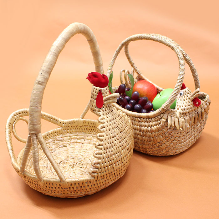 楽天市場】【スーパーSALE半額】かごバスケット 収納 ニワトリさん