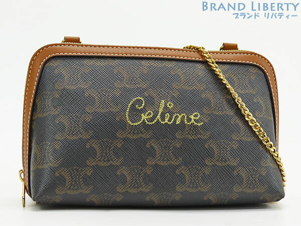 楽天市場】【新品同様】セリーヌ CELINE トリオンフ チェーンクラッチ