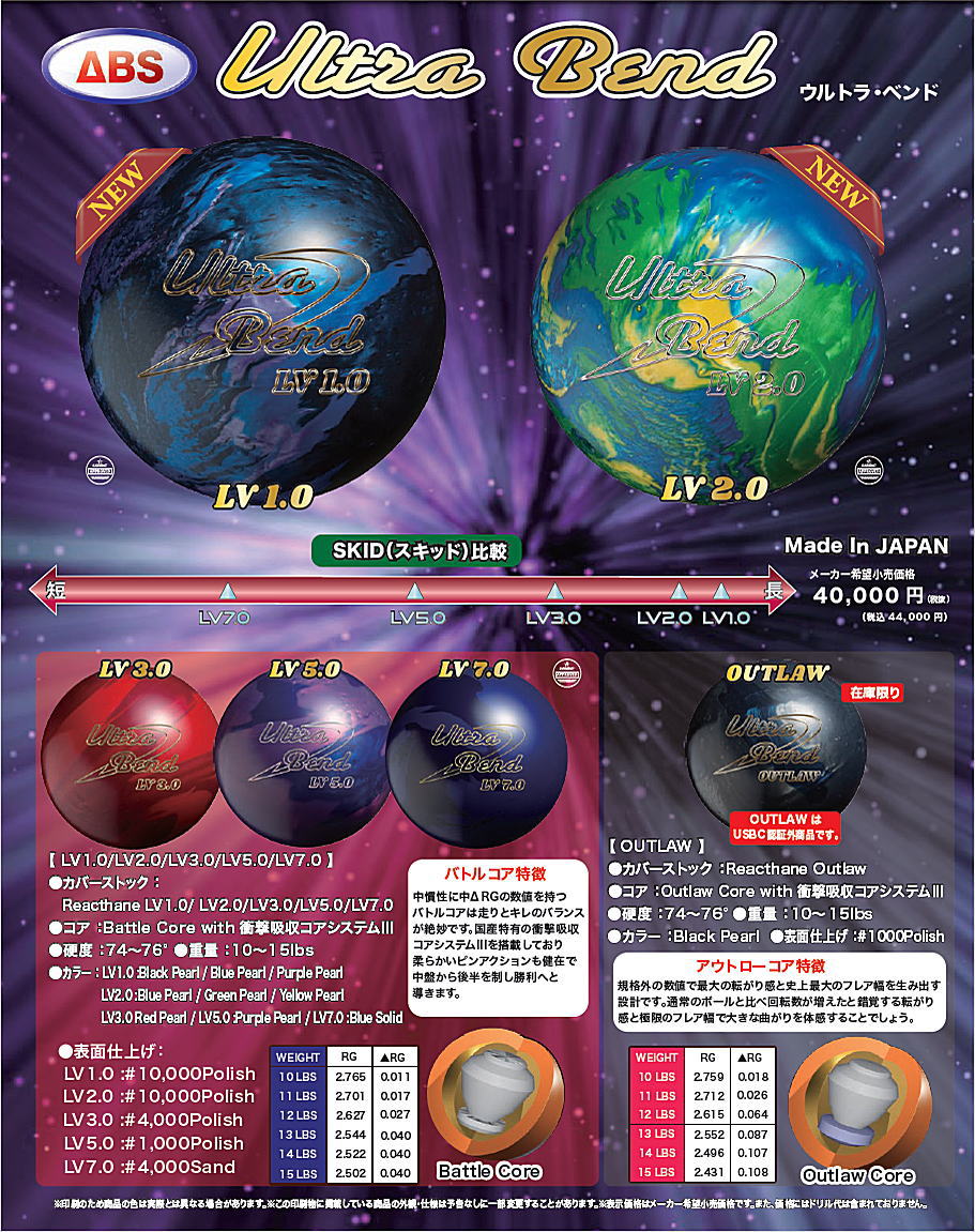 楽天市場】【ABS】 ウルトラベンド 【LV 1.0】 : ボウラーズショップ