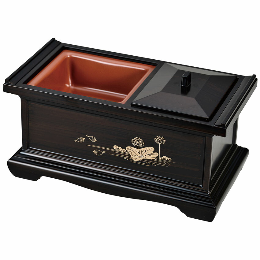 楽天市場】焼香用 香呂 角香炉 3型香炉 木目色 蓮7寸 p76