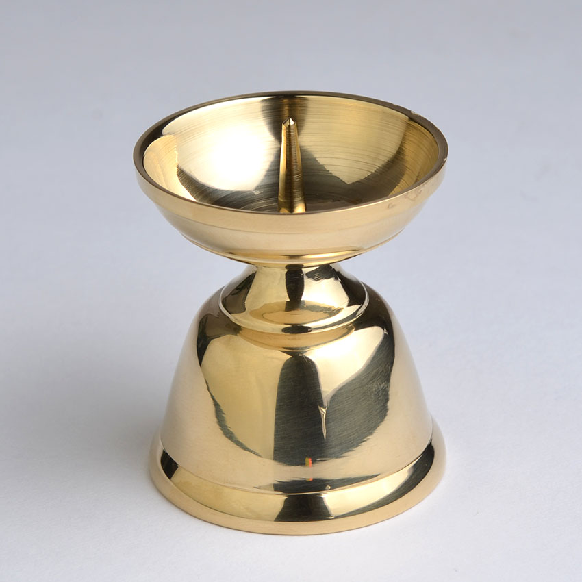 楽天市場】ミニ ローソク立 火立 真鍮製 磨き仕上 豆 ロウソク立て (中