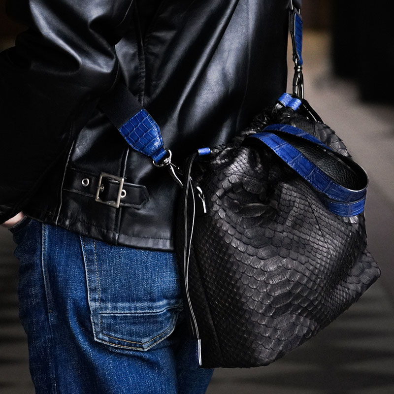 楽天市場】【池田工芸】藍染めクロコ×パイソン ショルダートート Denim