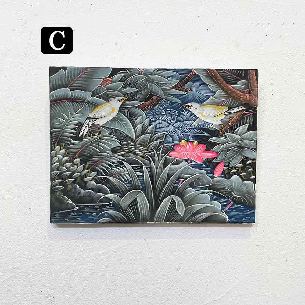 楽天市場】バリ絵画 鳥の絵 2羽 小鳥 白サギ W40×H30cm ブンゴセカン
