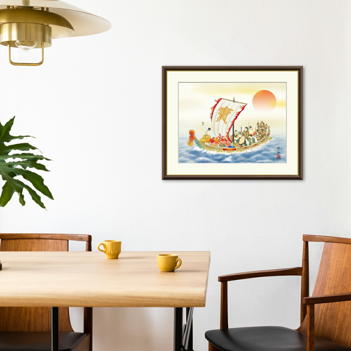 楽天市場】絵画 日本画 額入りアート 「七福神」 J4-E001 F8:61cm×49.5