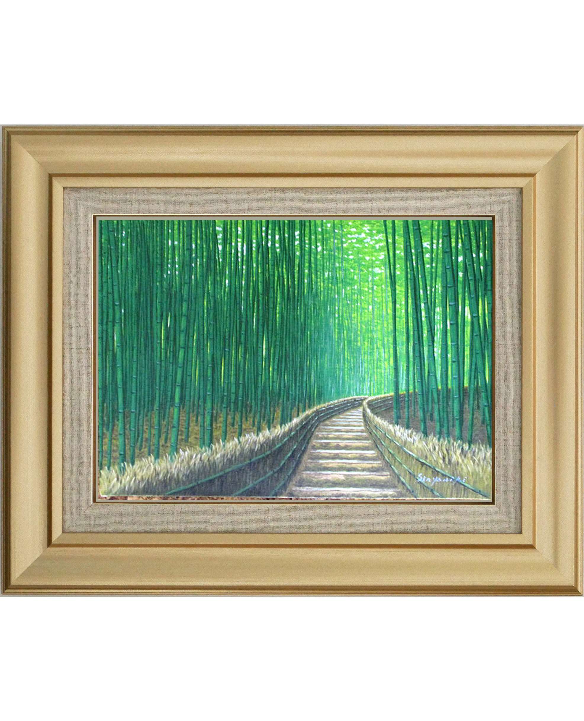 楽天市場】手描き 油絵 絵画 額入り油彩 油彩画 竹林3 F4サイズ 新屋敷