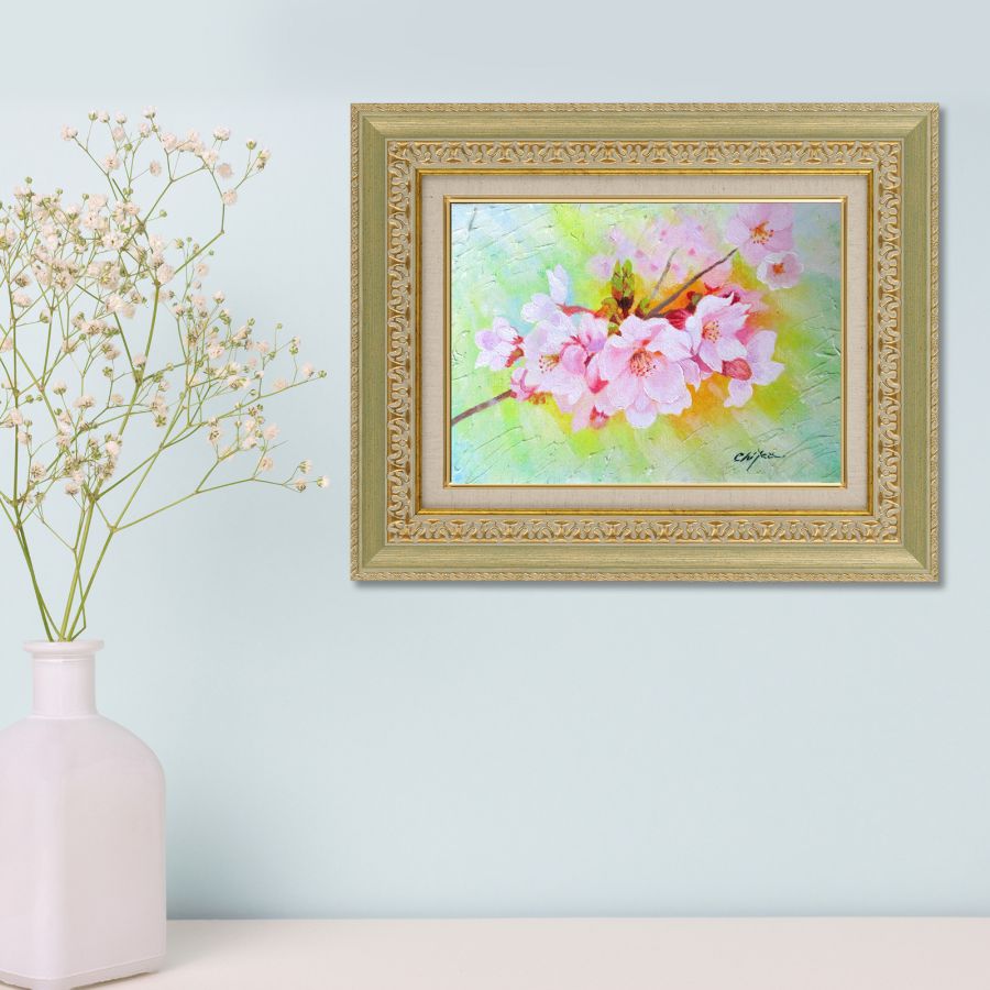 楽天市場】絵画 油絵 額入り油彩 手描き 油絵 さくら2 カラフル 花の絵