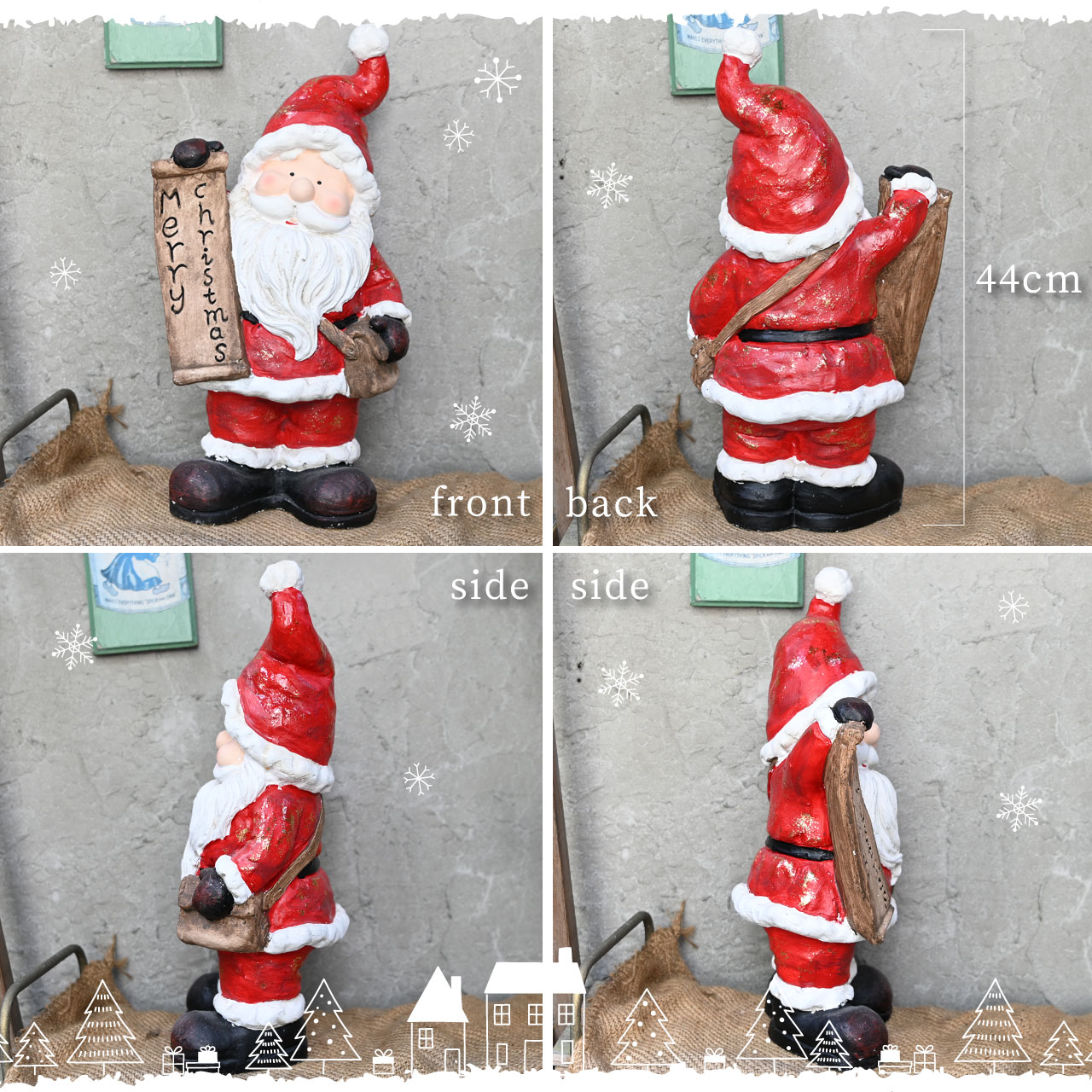 楽天市場】クリスマス オブジェ サンタクロース 高さ44cm 屋外 飾り