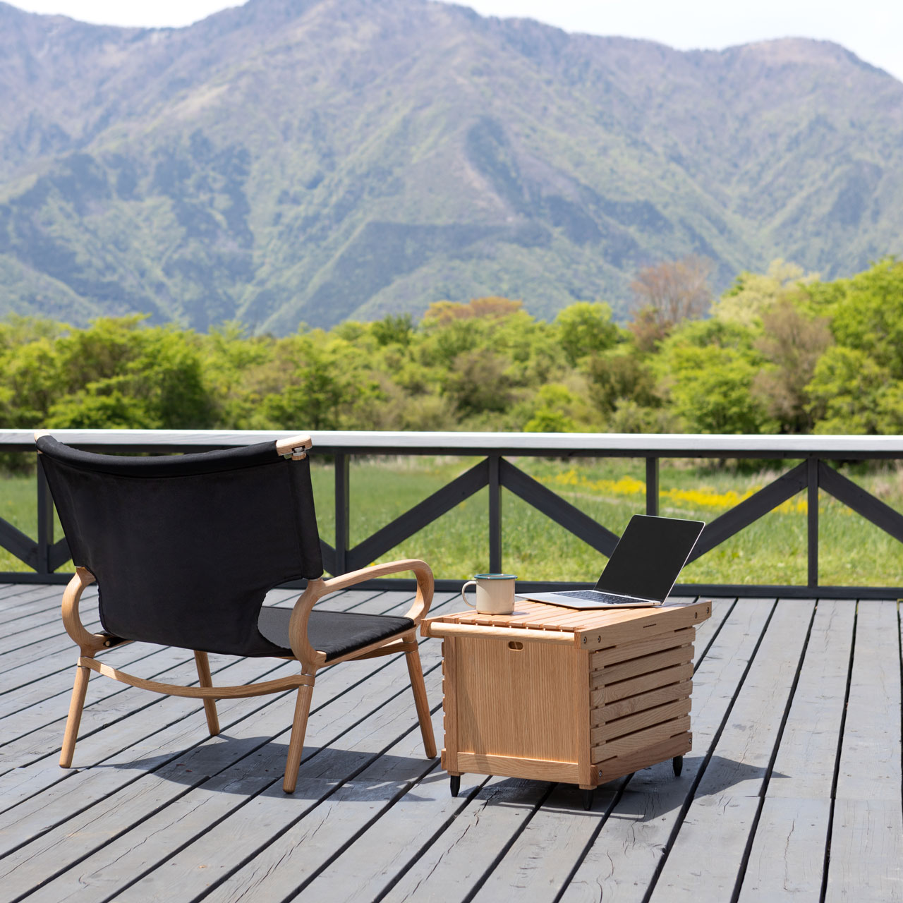 楽天市場】IKIKI イキキ グランドチェア オーク キャンバスブラック