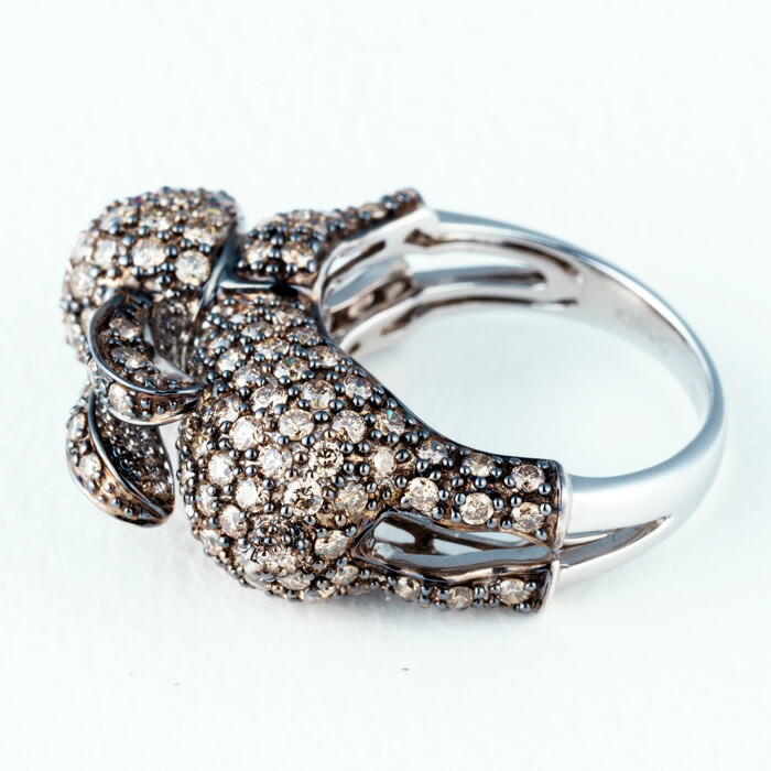 楽天市場】K18WG 18金 ブラウンダイヤモンド うさぎ 指輪 ダイヤモンド