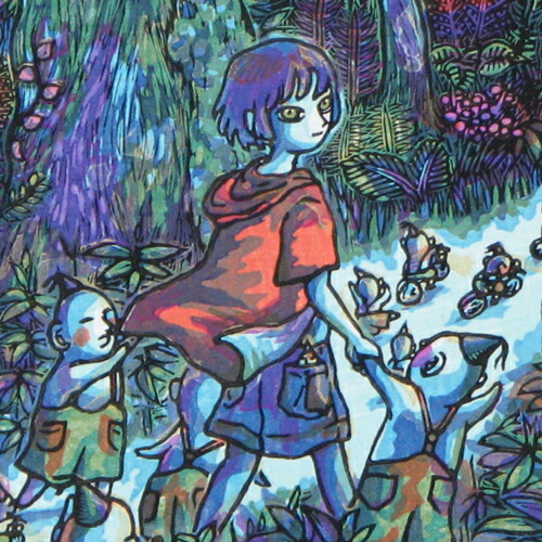 楽天市場】風鈴丸 額付き木版画 森へ帰る 1998年 : ベルセーブ