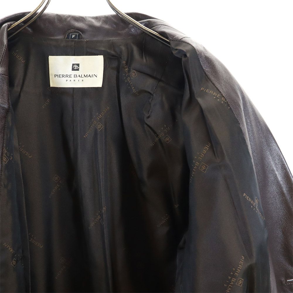 楽天市場】ピエールバルマン 日本製 ラム レザーコート F ブラウン