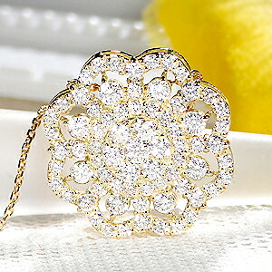 楽天市場】K18 WG/YG/PG【1.0ct】フラワー ダイヤモンド ペンダント