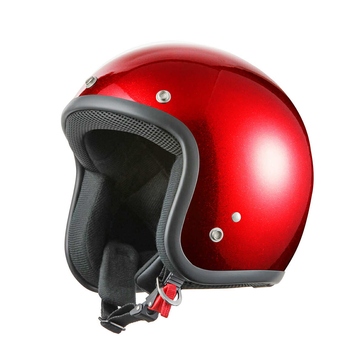 楽天市場】バイクヘルメット スモールジェット レッドラメ