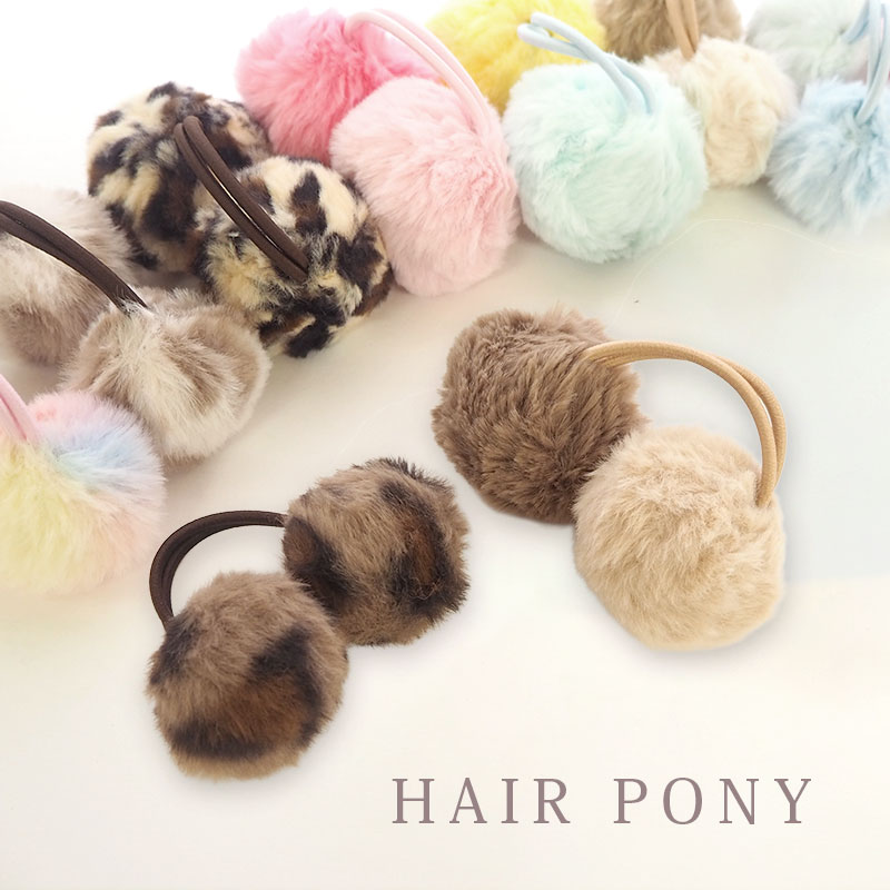 楽天市場】【宅配便配送】ヘアゴム ふわふわ ポニー フェイク ファー