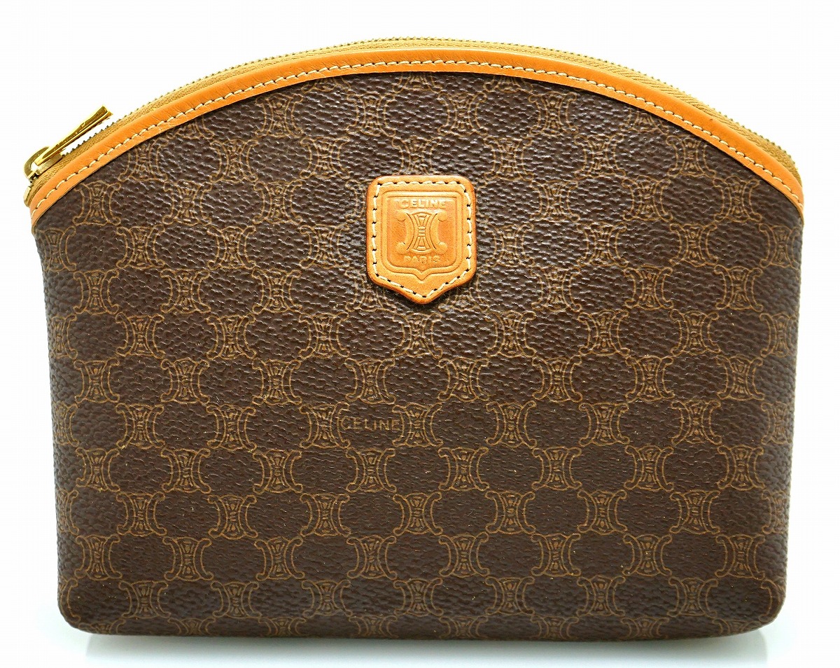 楽天市場】【バッグ】CELINE セリーヌ マカダム柄 ポーチ コスメポーチ