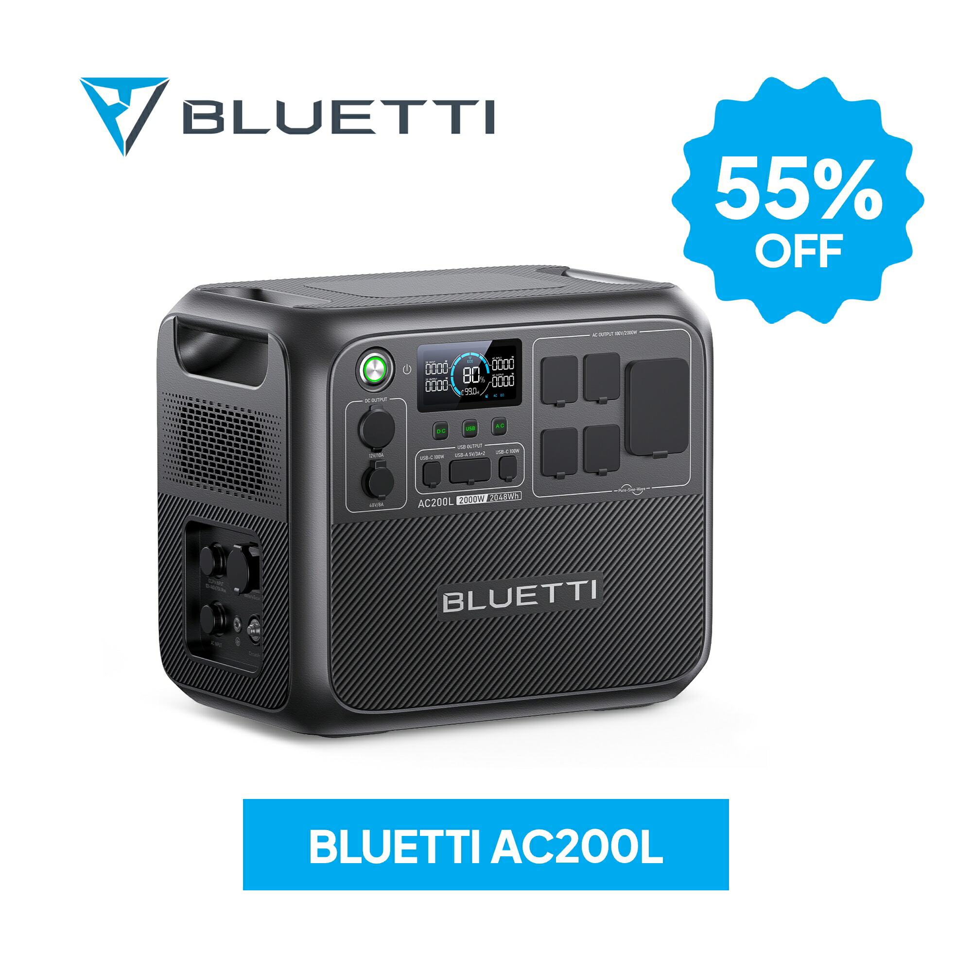 楽天市場】【在庫切れ】BLUETTI ポータブル電源 AC200L 2048Wh/2000W