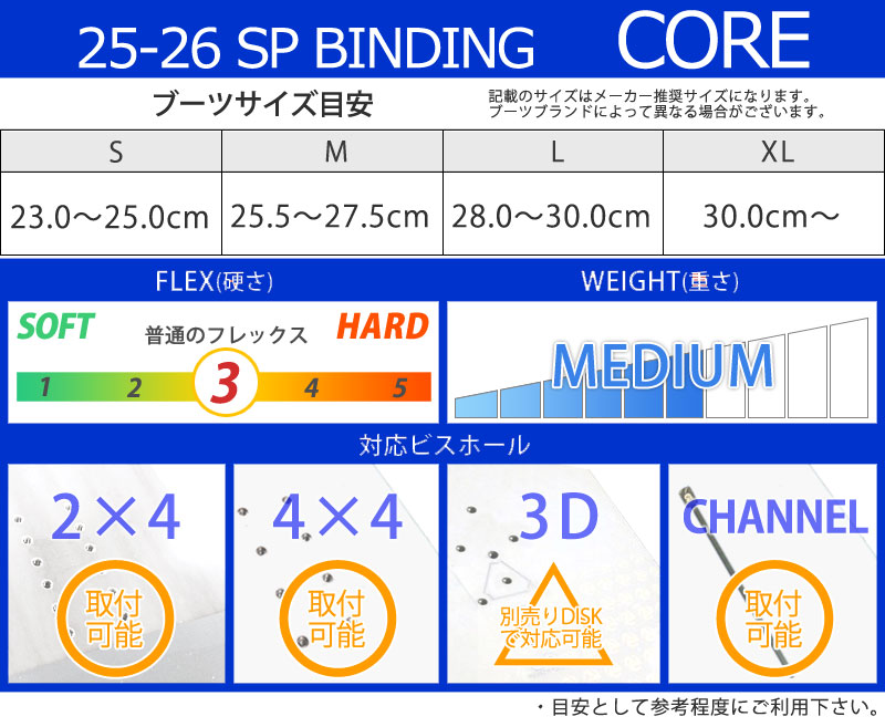楽天市場】25-26 SP BINDING/エスピーバインディング CORE コア メンズ