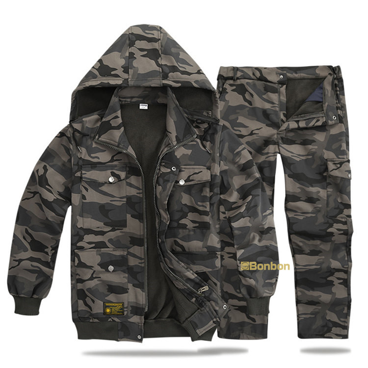 楽天市場】作業服 セットアップ メンズ 迷彩服 裏起毛 裏ボア 迷彩服