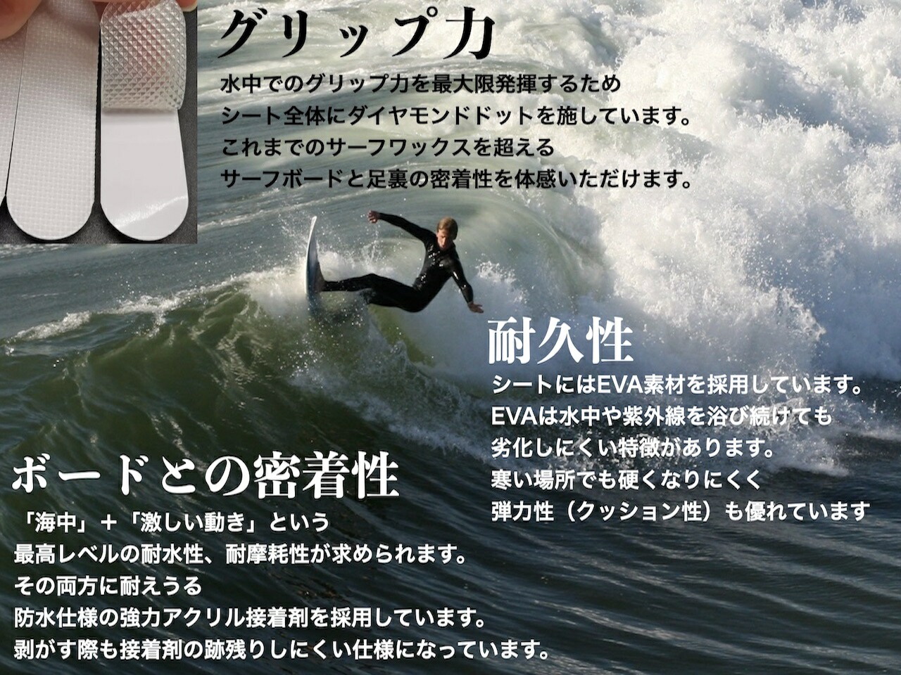楽天市場】ワックスフリー サーフボードすべり止め Ecology Grip 24枚