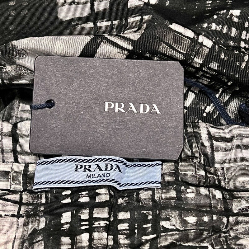 楽天市場】PRADA プラダ タグ付き チェック柄 シルク フレア ひざ上丈