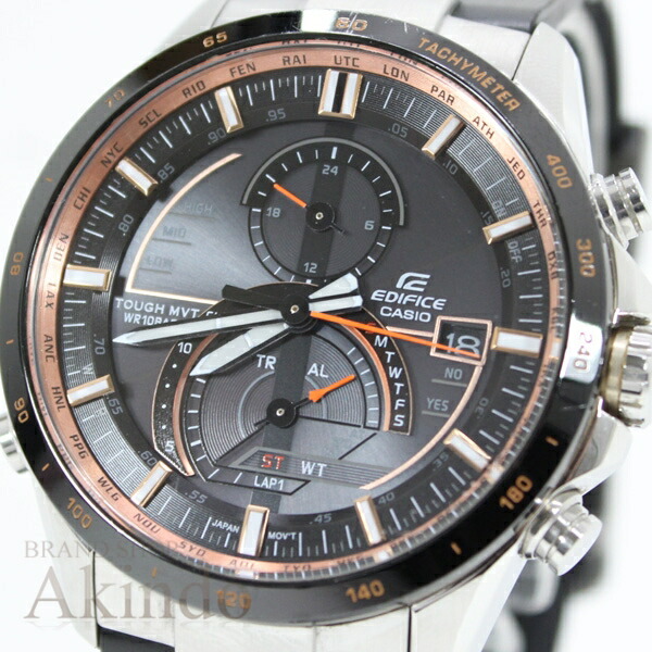 楽天市場】カシオ エディフィス ソーラー電波時計 オレンジアロー