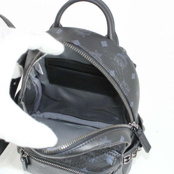 楽天市場】MCM エクストラミニサイズ STARK バックパック 黒 スタッズ