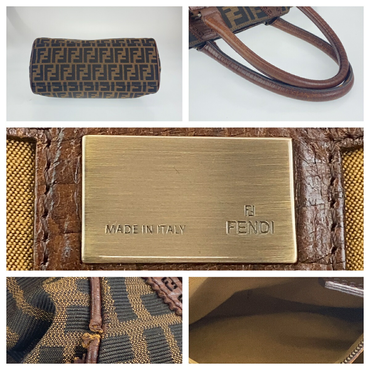 楽天市場】FENDI フェンディ ズッカ柄 エトニコ ブラウン キャンバス