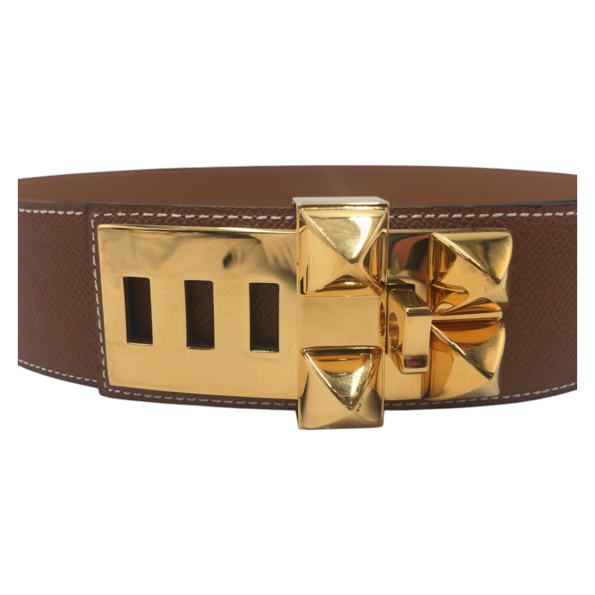 楽天市場】美品 HERMES エルメス コリエドシアン ブラウン ゴールド