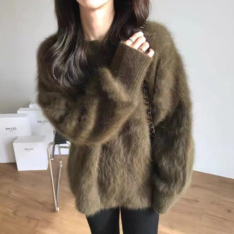 楽天市場】 セーター ニット シャギーニット プルオーバー 伸縮性