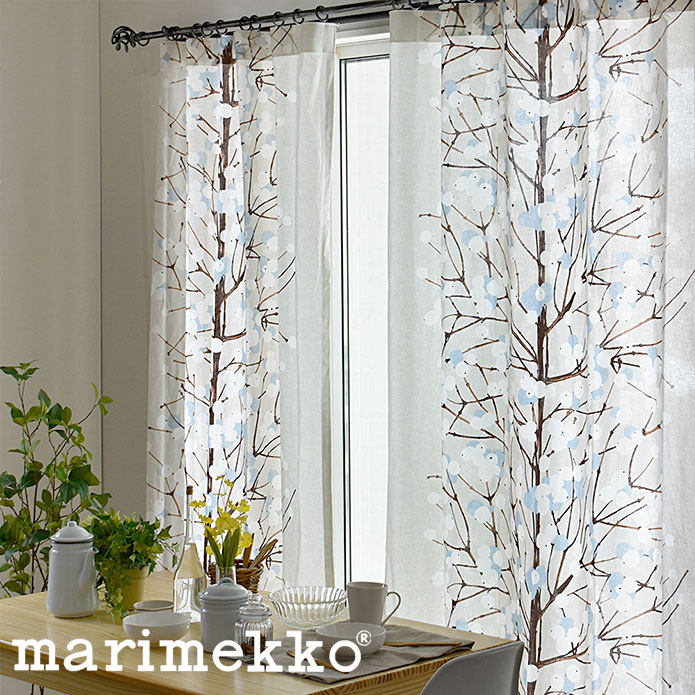 楽天市場】北欧カーテン マリメッコ ルミマルヤ グレー オーダー