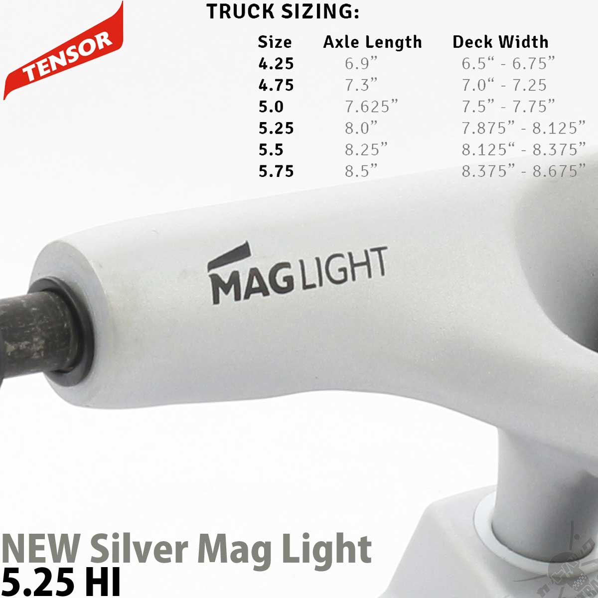 楽天市場】テンサー 5.25 HI スケボー トラック シルバー マグライト