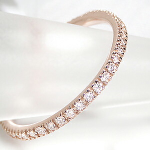 楽天市場】K18PG 0.2ct ダイヤモンド フルエタニティリング ピンキー