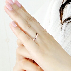 楽天市場】K18PG 0.2ct ダイヤモンド フルエタニティリング ピンキー