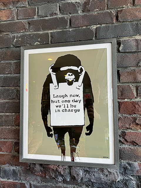 楽天市場】バンクシー アートフレーム （Laugh Now） 木製額付き 絵画