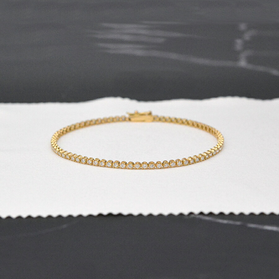 楽天市場】テニスブレスレットフルエタニティーダイヤモンド1.00