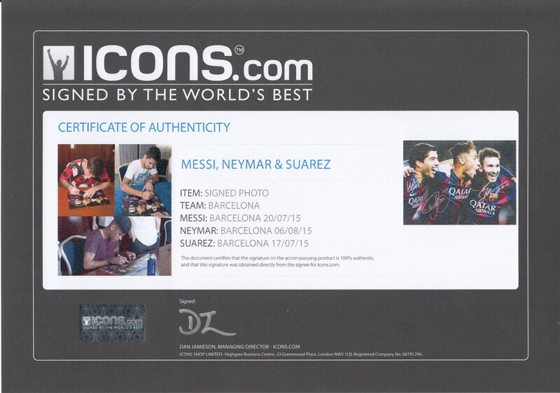 楽天市場】リオネル・メッシ/ネイマール/ルイス・スアレス 額入り直筆