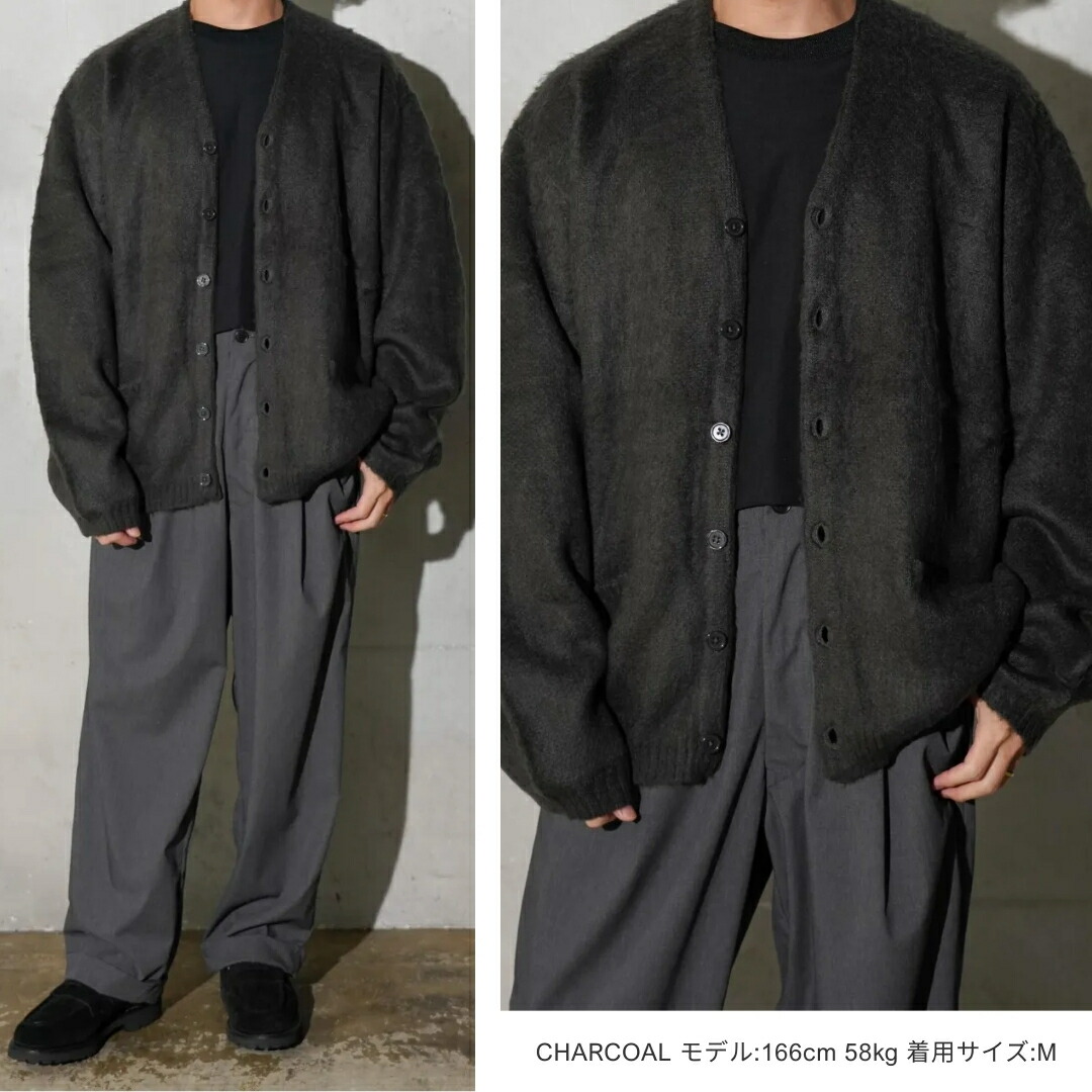 タウンクラフト モヘア15% モヘアカーディガン グレーサイズL タウン