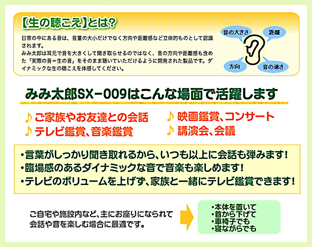 楽天市場】【本体集音置き型タイプ】 最新型 みみ太郎 SX-009 充電式