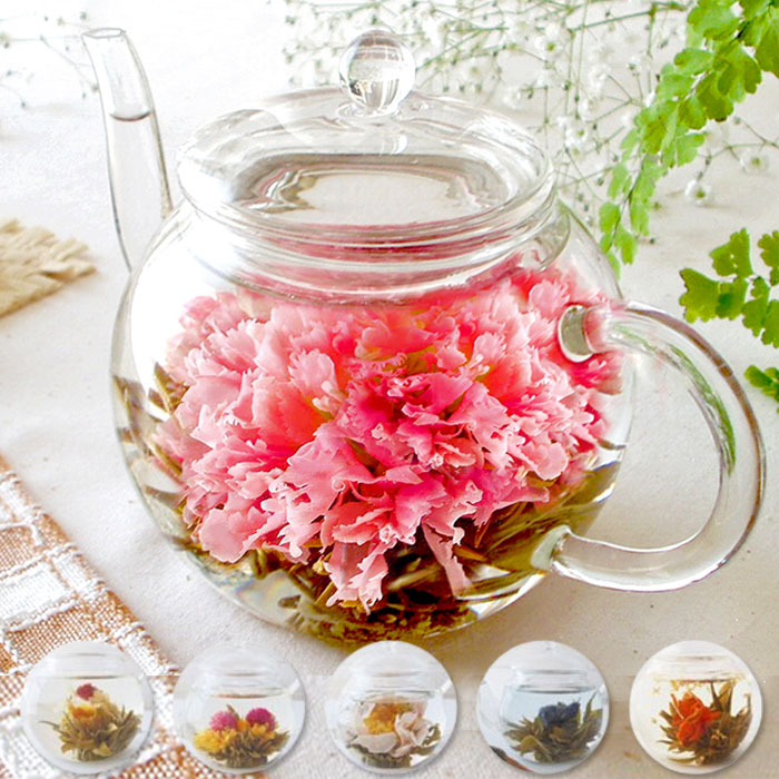 楽天市場】工芸茶 お花のつぼみとティーポット カーネーション茶 1400