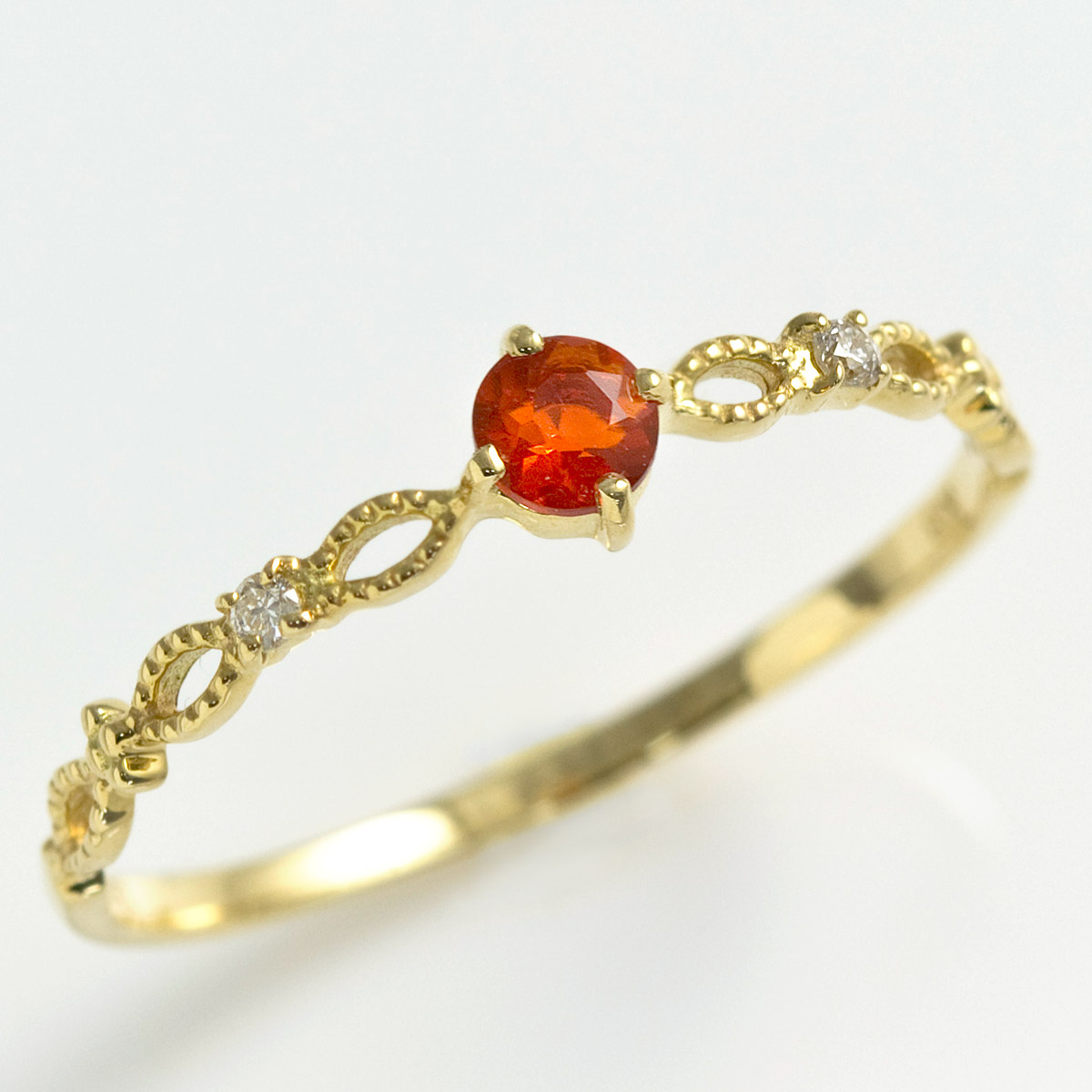 楽天市場】ファイヤーオパール k18 ピンキーリング対応 リング/指輪