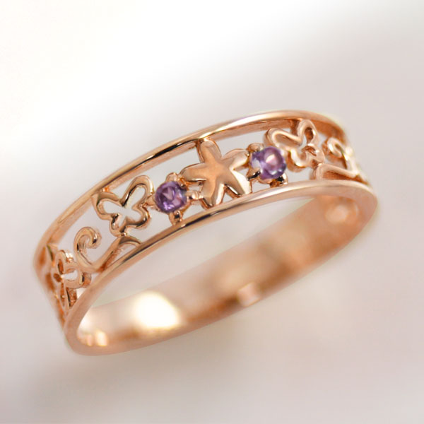 楽天市場】ピンキーリング ロードライトガーネット 花と蝶モチーフ