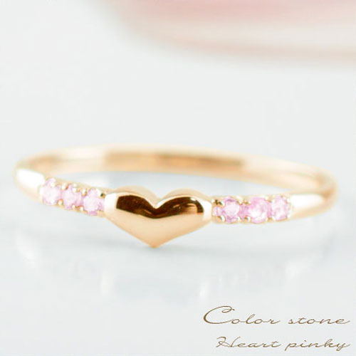 楽天市場】k10 サファイア ピンクサファイア ハートリング 指輪