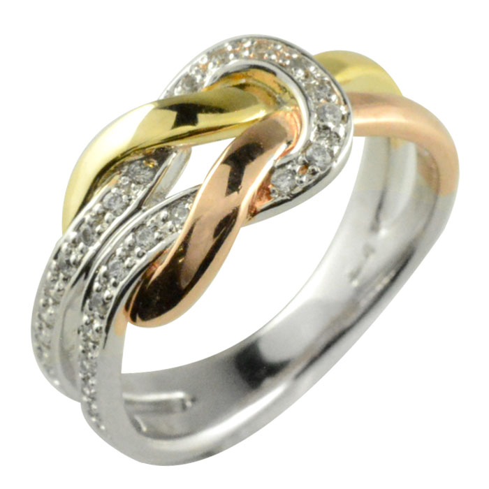楽天市場】リング 指輪 コンビリング pt900 k18 ダイヤモンド